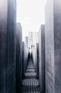 The haunting sadness of the Holocaust Memorial in Berlin. 