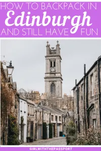 Backpacking Edinburgh and looking for some Edinburgh, Scotland things to do that won't break the bank? Then check out this guide to Backpacking in Edinburgh. Not only will you get secret budget Edinburgh travel tips, but you'll also discover the best Edinburgh backpackers hostels, and learn about some of the best cheap eats in Edinburgh Scotland. #Edinburghtravel #Edinburghguide #Budgettravel #Backpackers #EdinburghTravelTips