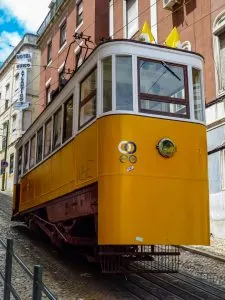 The Gloria Funicular. One of the three funiculars that you'll find in Lisbon. 