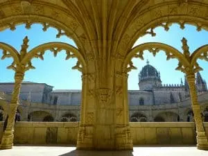 The architectural beauty of one of Lisbon's most famous attractions, Mosteiro dos Jeronimos.