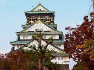 One of the many beautiful castles you'll find in Osaka, Japan. 