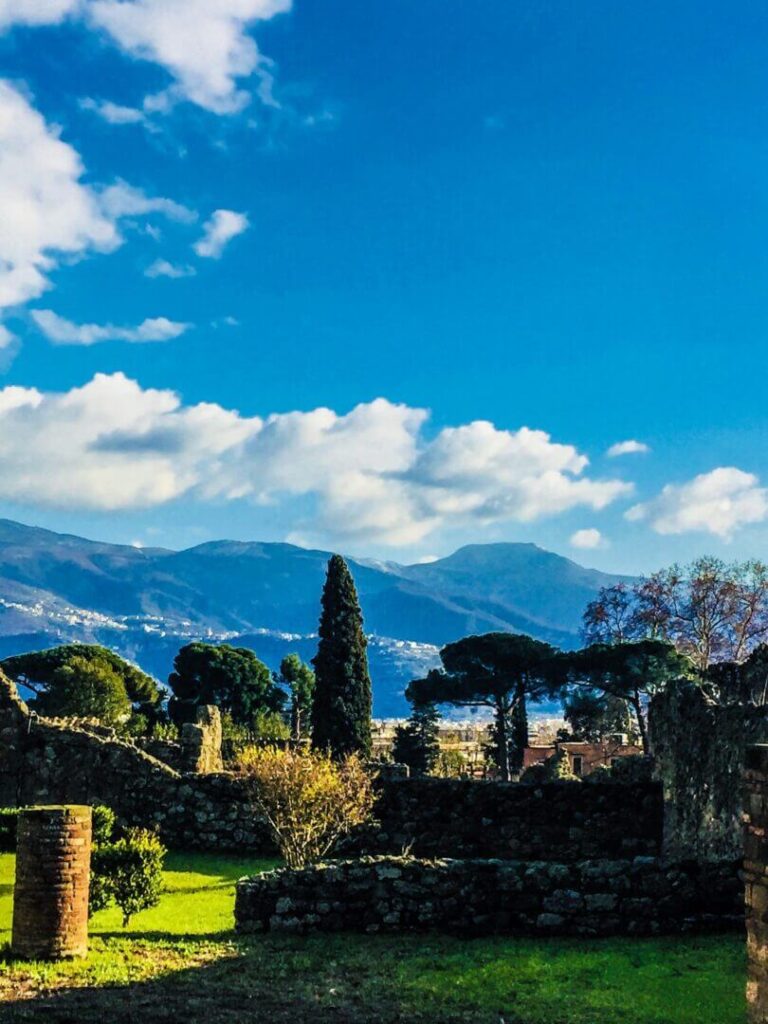 Nature sunny view in italy while you avoid Travel mistakes in Pompeii