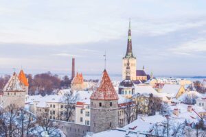 The beauty of Tallinn, Estonia in the winter. 