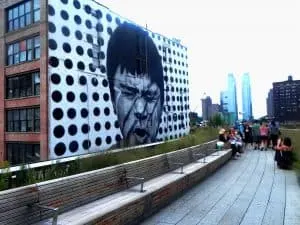 The beautiful street art along the Highline.