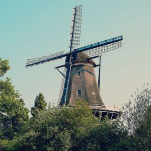 Random picture of an Amsterdam windmill because stupidly, I forgot to take a picture of pancakes. 