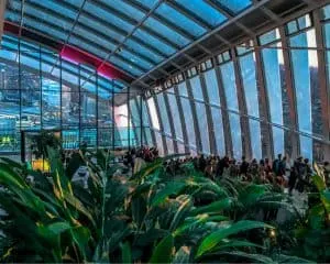 The Sky Garden is a beautiful place for a solo traveler to relax in London. 