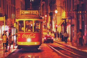 One of the many charming trams that whizz through Lisbon. 