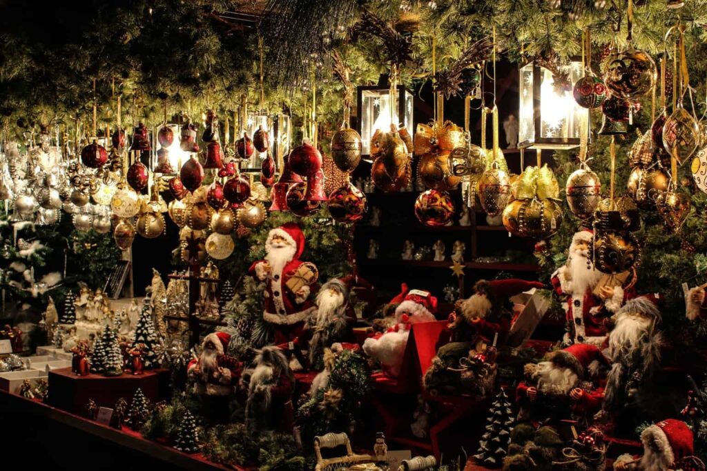 Just some of the many Christmas goods you'll find for sale at many of New York City's Christmas Markets. 