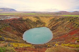 The natural beauty of Iceland's Kerið Crater. 