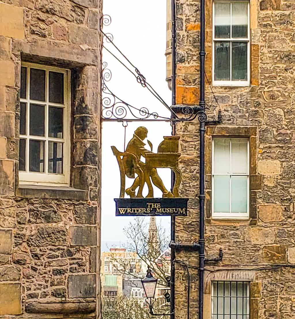 The beautiful, vintage sign in front of The Writer's Museum in Edinburgh. 