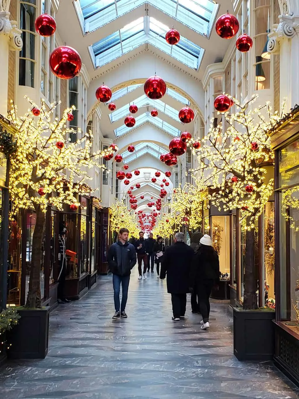 The stunning Burlington Arcade during the holiday season in London.