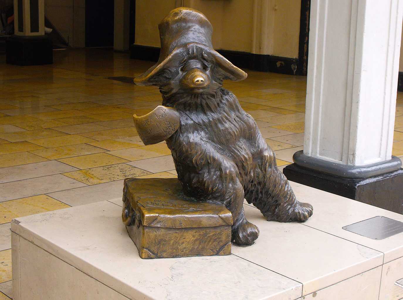 Visit the Paddington Bear statue at Paddington station in London.