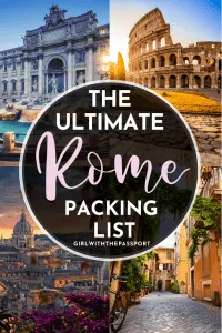 Not sure what to pack for your next trip to Rome, Italy? Then check out this ultimate packing list for Rome, filled with all the essential packing tips and tricks that you'll need to help you create Rome outfits that are perfect for every season. Rome Packing List | What to Wear in Rome | Rome Outfits | Rome Aesthetic | Rome Travel Guide | Rome Travel Tips || Italy Travel | Europe Travel | Rome Packing Guide #RomeOutfits #RomeTravel #RomeGuide #VisitRome #PackingGuide