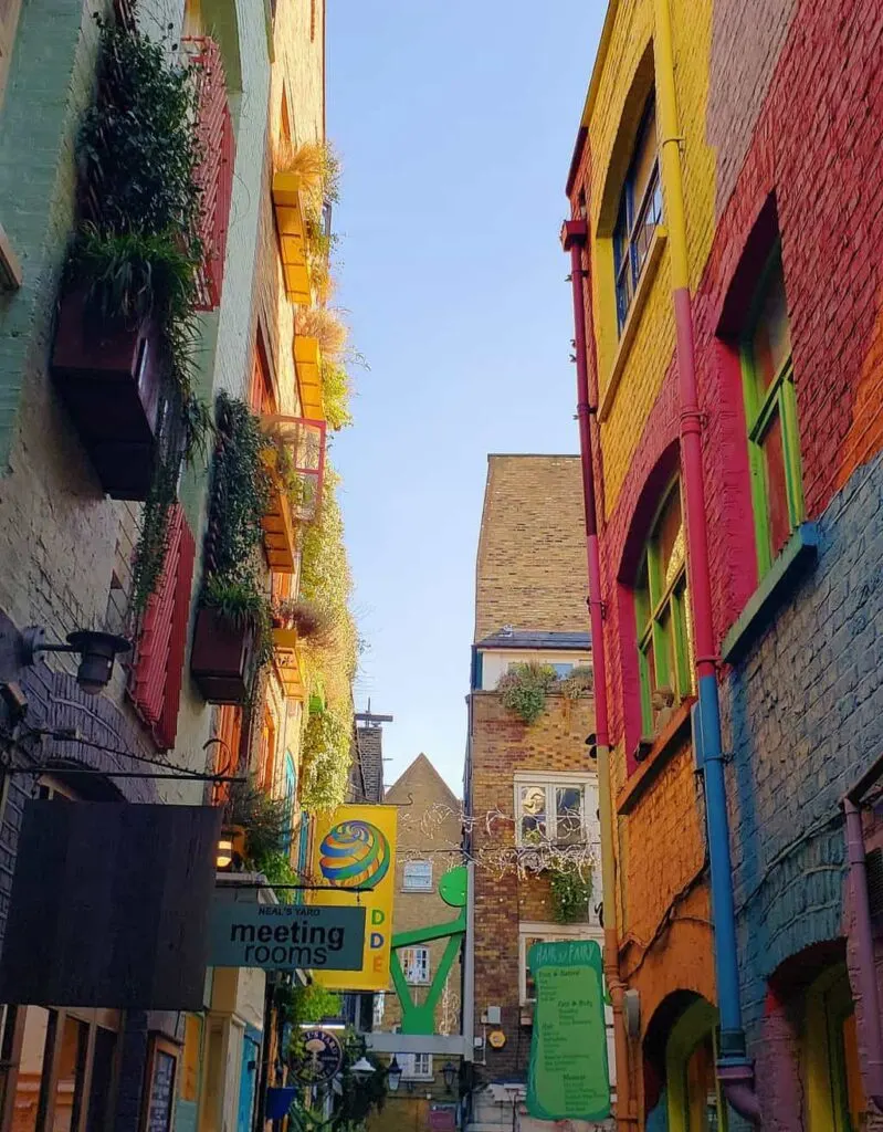 The vibrant colors of Neal's Yard in London. One of the most famous streets in London. 