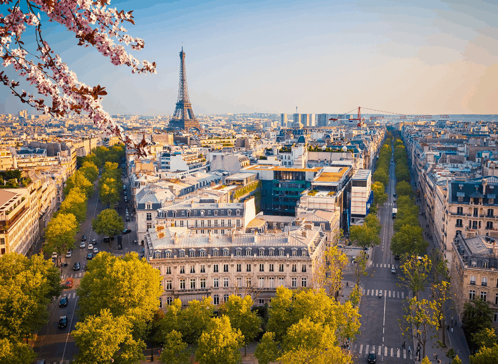 The beautiful view that you'll find at the Arc de Triomphe!