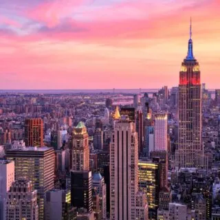 Empire State building at sunset