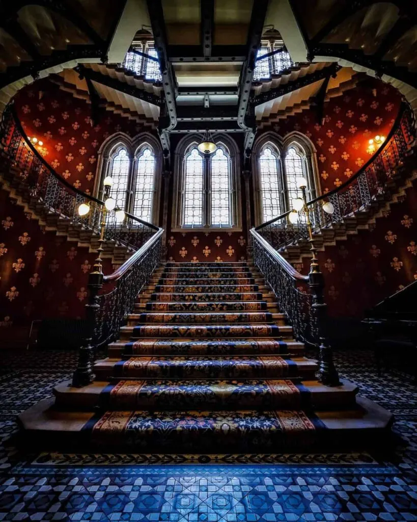 Staircase at the St. Pancras Hotel. 