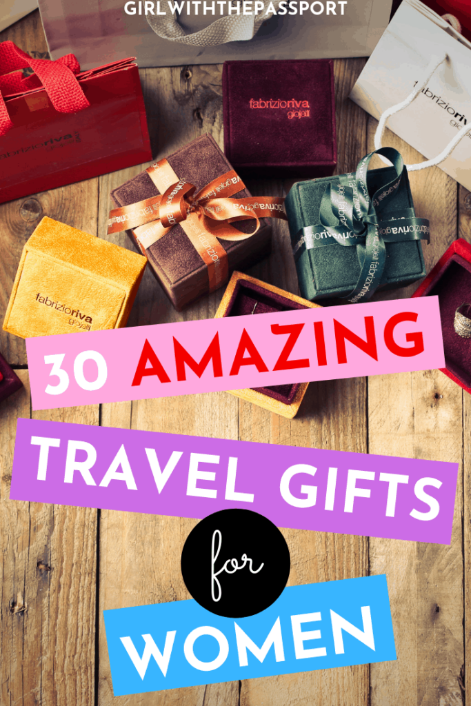 Check out these 30 amazing travel gift ideas for women. These gifts are not only super fun but they are also practical and will help make traveling A LOT easier! Use these fantastic items to stay organized, look stylish, and have more fun while you travel. #GiftIdeas #TravelGifts #TravelLovers #GiftList