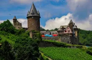 The historic beauty of Stahleck Castle in Bacharach, Germany.