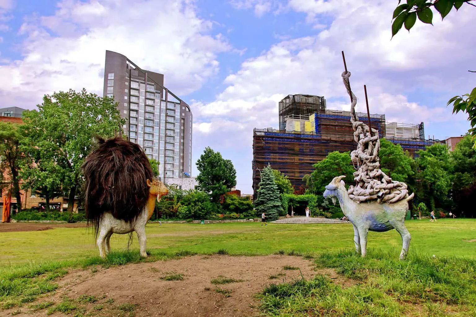 A quirky depiction of goats in Socrates Sculpture Par amongst others  is one of the unusual things to do in NYC.