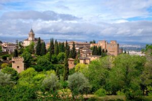 The beauty of the Alhambra, a historic palace and fortress complex that is located in Granada, Andalusia, Spain.