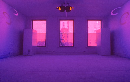 The purple hues reflected off the walls of the Dream house which provides a sensory experience and is one of the unusual things to do in NYC.