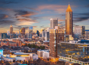 The beauty of downtown Atlanta, Georgia during sunset.