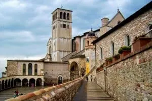 The historic, Basilica of San Francesco d'Assisi in Perugia, Italy.