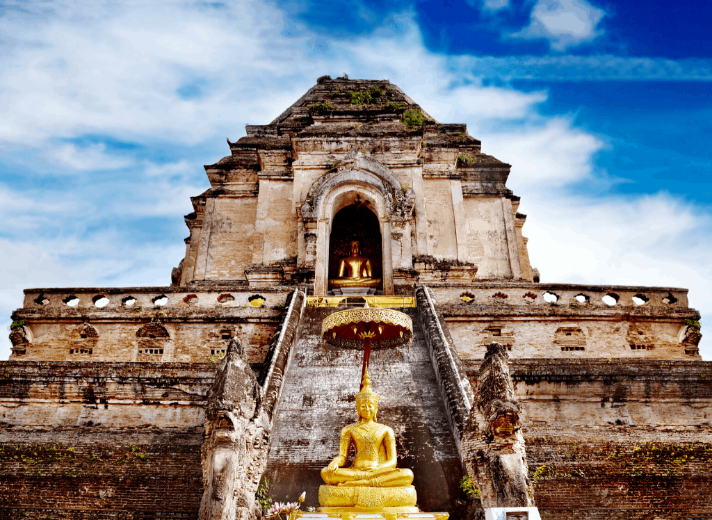 Tale some time to stroll through Chiang Mai's old town and explore some of the beautiful Buddhist temples there!