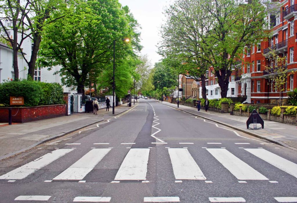 View of Abbery Road. One of the most famous roads in London, 