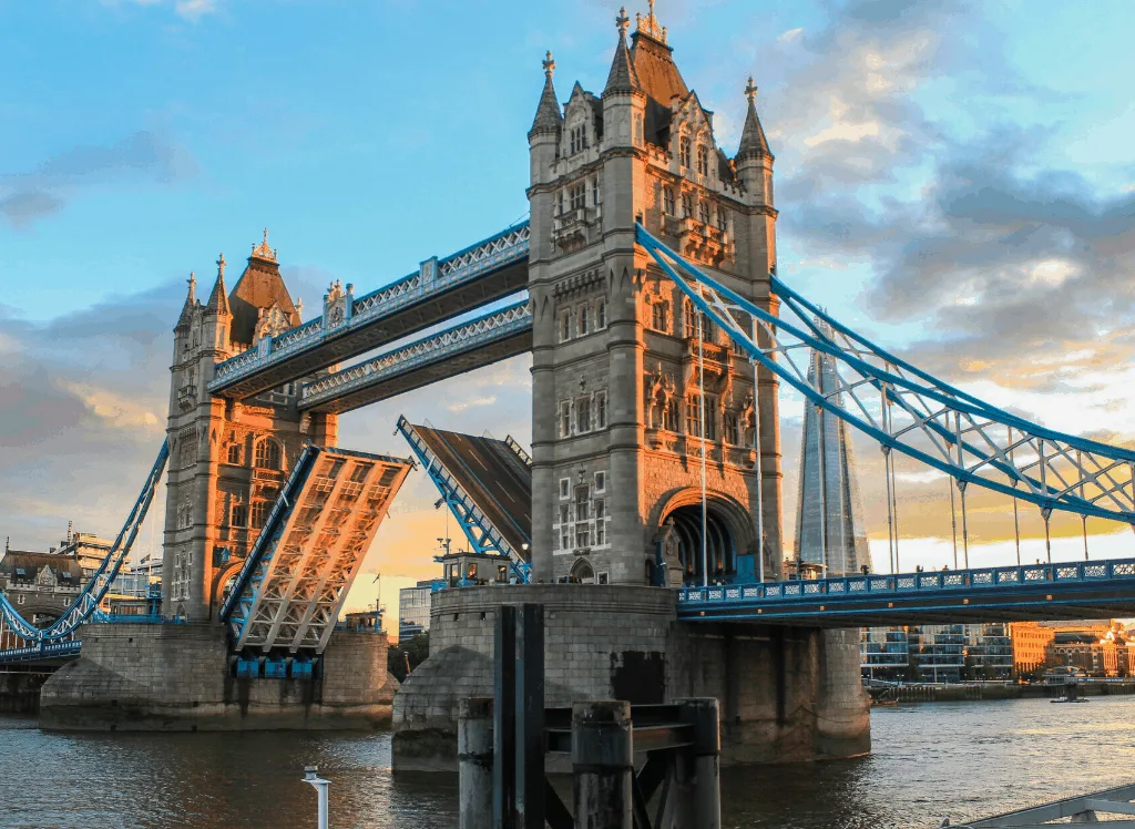 View of Tower Bridge, one of the most famous places in London. 