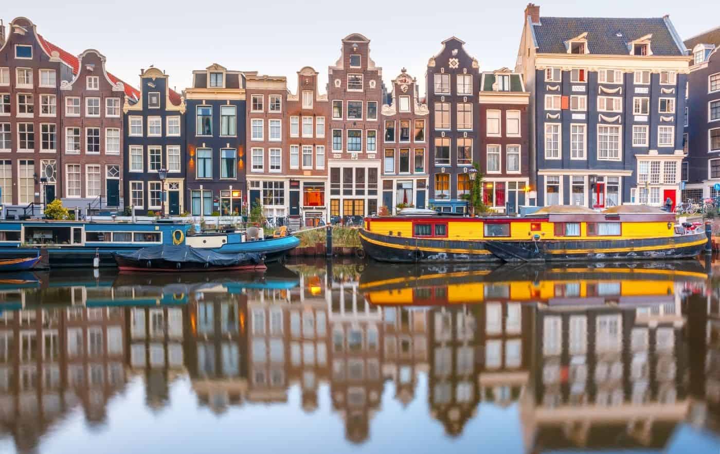 Canal Boats in Amsterdam