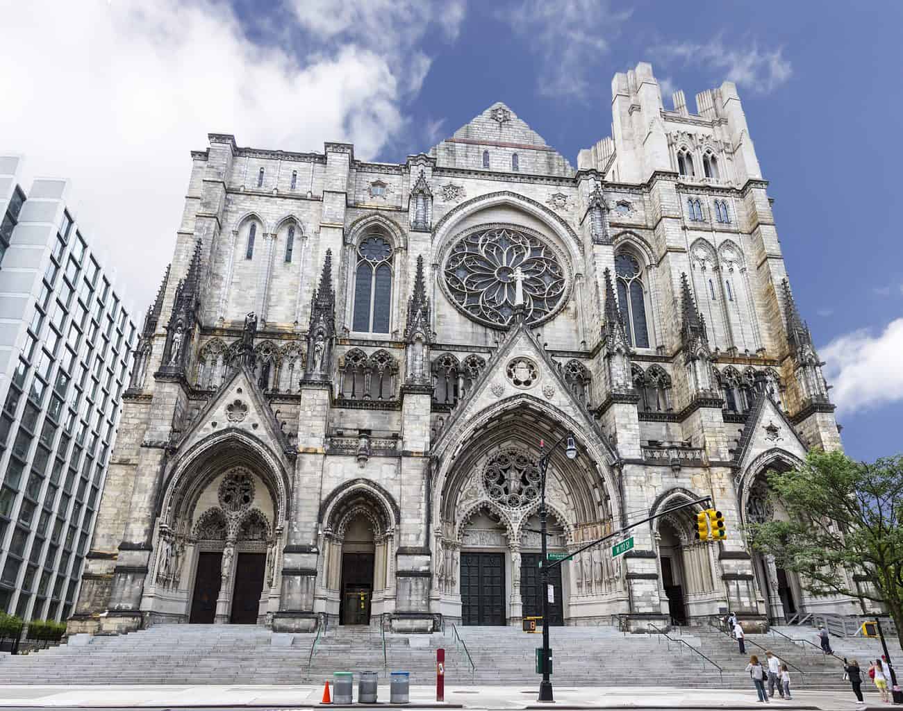 The stunning exterior of St. John the Divine. One of the best churches in NYC that is also famous for being the official, Episcopal Diocese of New York.