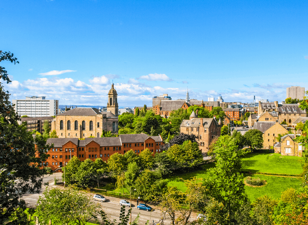 A beautiful view of Glasgow, Scotland. 