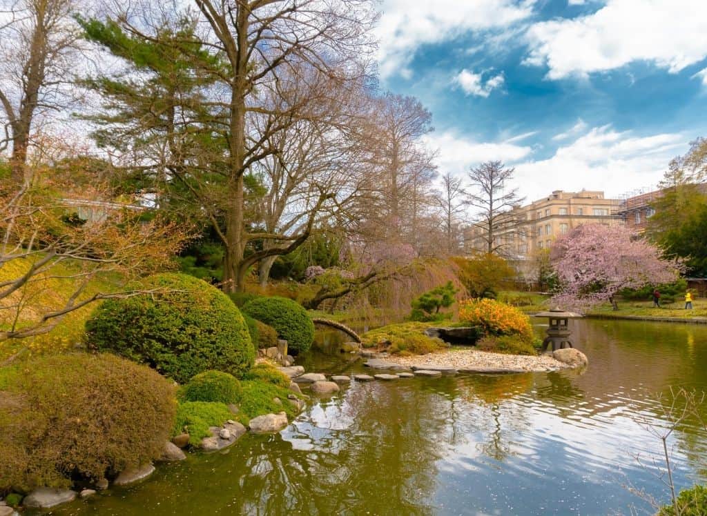 A scenic view of the Brooklyn Botanical Gardens. 