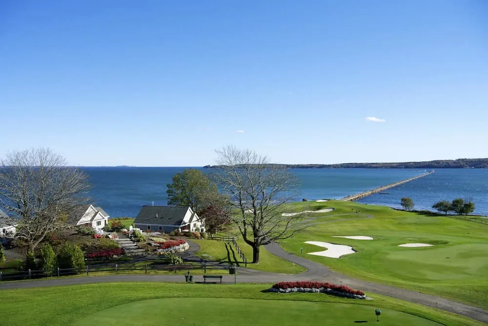 Waterfront views from Samoset Resort in Maine.