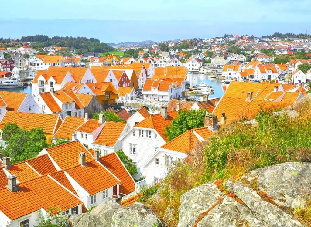 Some of the beautiful white homes you'll find in Skudeneshavn, Norway, 