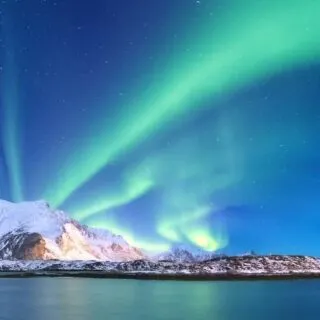 The vibrant northern lights above Tromso, Norway