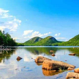 A view of Jordan Pond. Easily one of the best hikes in Acadia National Park.