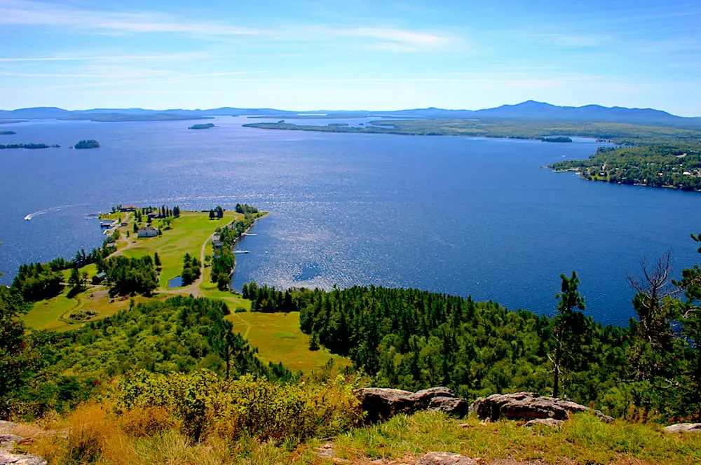 A view of Moosehead Lake from the summit of Mount Kineo. 