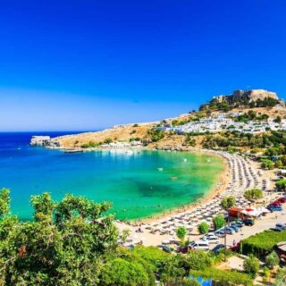 The amazing beaches on Rhodes island in Greece.