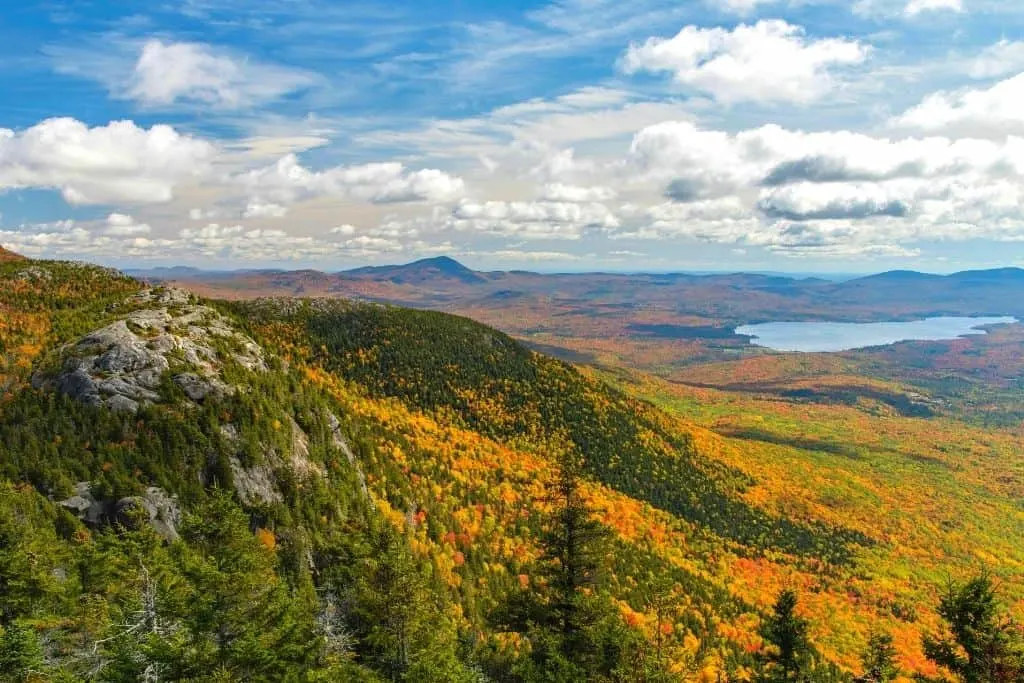View from the summit of Tumbledown Mountain in Maine. 