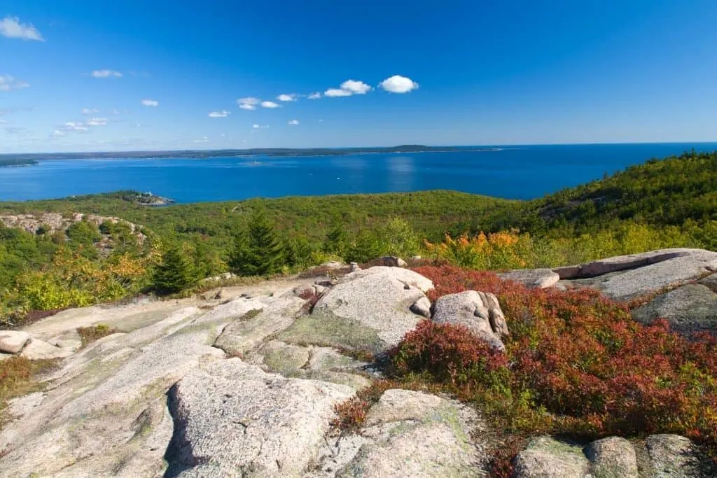 View from Beehive Trail in Acadia National Park. One of the best hikes in Maine.