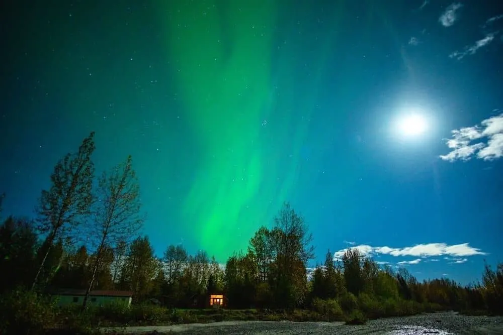 The northern lights in Talkeetna Alaska. 