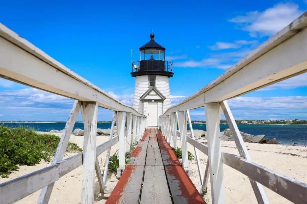 Brant Point Lighthouse on Nantucket Island, Massachusetts. 