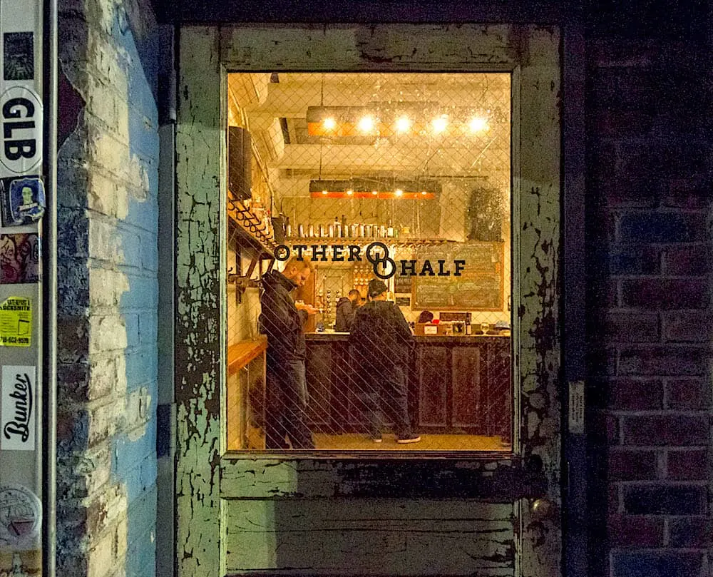 The unassuming entrance to Other Half Brewing Company in Brooklyn. 