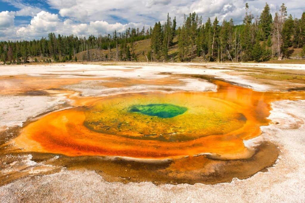 The chromatic pool at Yellowstone National Park