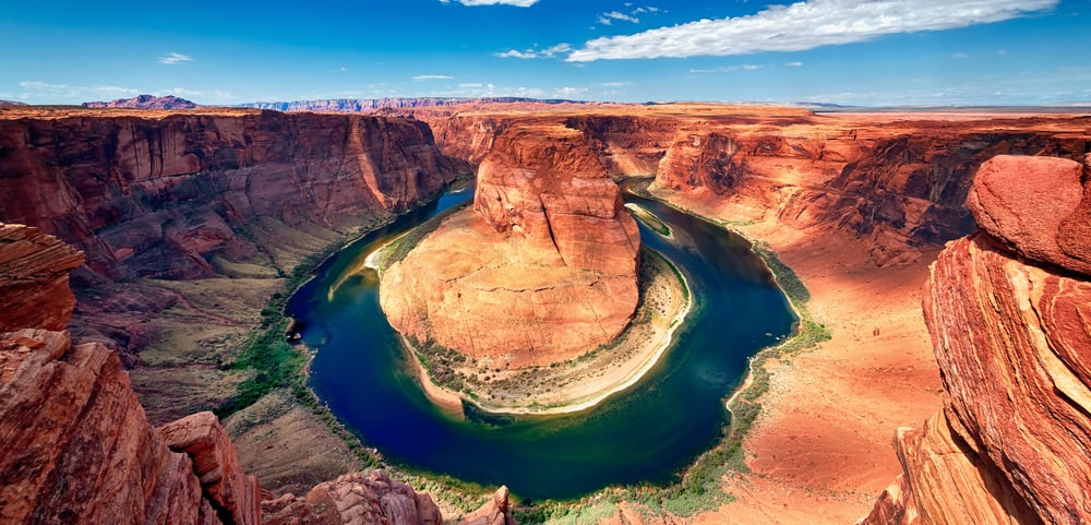 Horshoe Bend on the east rim of the Grand Canyon in Arizona. 