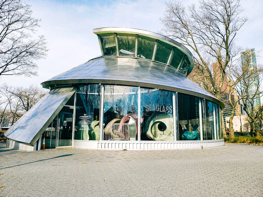 Seaglass Carousel in Battery Park which is shaped like a shell is one of the cool unusual sites in NYC to visit.