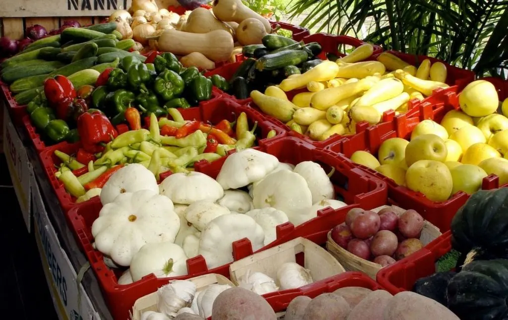 Fresh produce at Amish Market, one of the best grocery stores in NYC. 